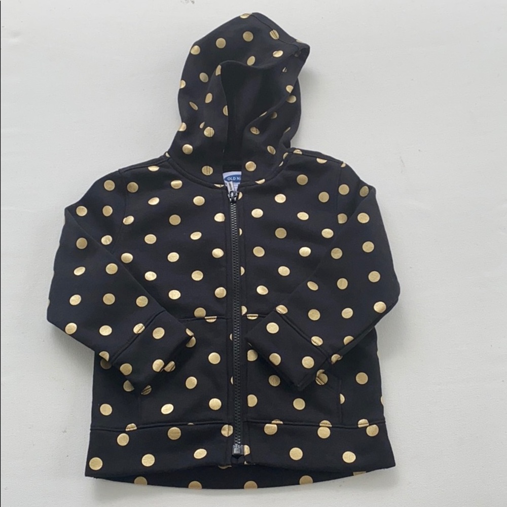 Old Navy Black with Gold Polka Dot Hoodie